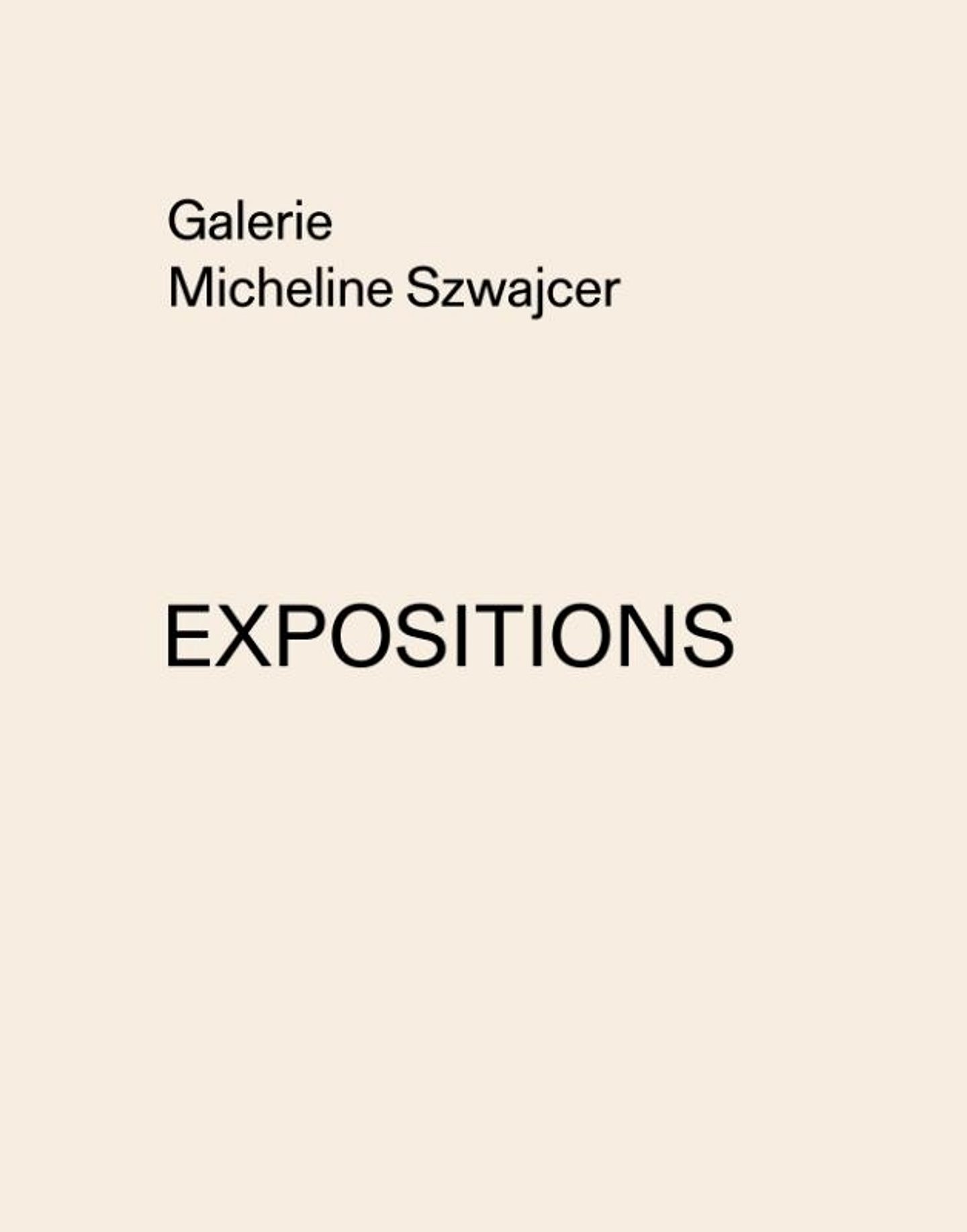Galerie Micheline. Swajcer Exposition